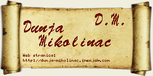 Dunja Mikolinac vizit kartica